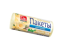 Мешки для мусора 30 л, ароматизированные, Ваниль, бежевые, в рулоне 20 шт., ПНД, 9 мкм, 560х530 мм, GRIFON Aroma, 101-020 V в Ставрополе