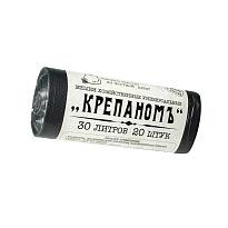 Мешки для мусора 30 л, черные, в рулоне 20 шт., ПНД, 7 мкм, 560х440 мм, Крепаномъ, 4607075710580 в Ставрополе