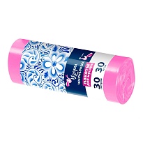 Мешки для мусора 30 л, розовые, в рулоне 30 шт., ПНД, 8 мкм, 560х480 мм, Узоры Чистоты, МУ3605 (ММЭ-30роз) в Ставрополе
