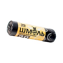 Мешки для мусора 30 л, черные, в рулоне 30 шт., ПНД, 7 мкм, 600х500 мм, ШМЕЛЬ, 4625 в Ставрополе