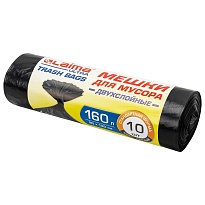 Мешки для мусора 160 л, черные, в рулоне 10 шт., ПВД, 30 мкм, 1200х900 мм, LAIMA ULTRA, 607694 в Ставрополе