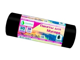 Мешки для мусора 30 л, черные, в рулоне 20 шт., ПНД, 7 мкм, 600х500 мм, MIRPACK Classik, 302040 в Ставрополе