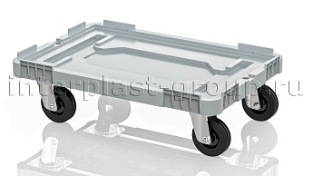 Тележка пластиковая сплошная без тормозов усиленная серая в Ставрополе