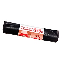 Мешки для мусора 240 л, черные, в рулоне 10 шт., ПВД 100 мкм, 1350х900 мм, Концепция Быта, 603887 в Ставрополе