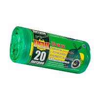 Мешки для мусора 20 л, биоразлагаемые, с ручками, черные, в рулоне 30 шт., ПНД, 10 мкм, 550х440 мм, Крепак, 4607075710047 в Ставрополе