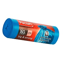 Мешки для мусора 160 л, синие, в рулоне 10 шт., ПВД, 21 мкм, 1200х870 мм, PACLAN Big&Strong, 604075 в Ставрополе