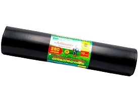 Мешки для мусора 280 л, ароматизированные, черные, в рулоне 10 шт., ПВД 110 мкм, 1400х930 мм, Добрыня, Dob28010black в Ставрополе
