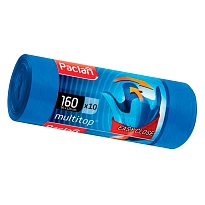 Мешки для мусора 160 л, с ушками, синие, в рулоне 10 шт., ПВД, 30 мкм, 1250х900 мм, PACLAN Multitop, 604064 в Ставрополе