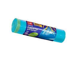 Мешки для мусора 35 л, с завязками, голубые, в рулоне 20 шт., ПНД, 12 мкм, 560х530 мм, GRIFON, 101-061 в Ставрополе