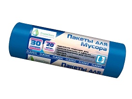 Мешки для мусора 30 л, синие, в рулоне 20 шт., ПНД, 7 мкм, 600х500 мм, MIRPACK Classik, 302041 в Ставрополе