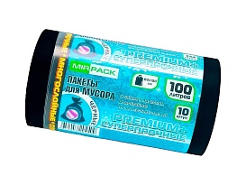 Мешки для мусора 100 л, черные, в рулоне 10 шт., ПВД, 70 мкм, 1000х600 мм, PREMIUM+, 1001076 в Ставрополе