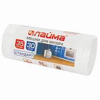 Мешки для мусора 35 л, белые, в рулоне 30 шт., ПНД, 6 мкм, 550х480 мм, LAIMA, 605538 в Ставрополе