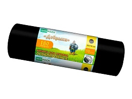 Мешки для мусора 180 л, ароматизированные, черные, в рулоне 10 шт., ПВД, 100 мкм, 1100х930 мм, Добрыня, Dob18010black в Ставрополе