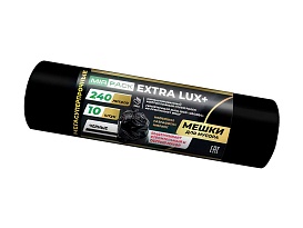 Мешки для мусора 240 л, черные, в рулоне 10 шт., ПВД 60 мкм, 1300х930 мм, EXTRA LUX+, 24010115 в Ставрополе